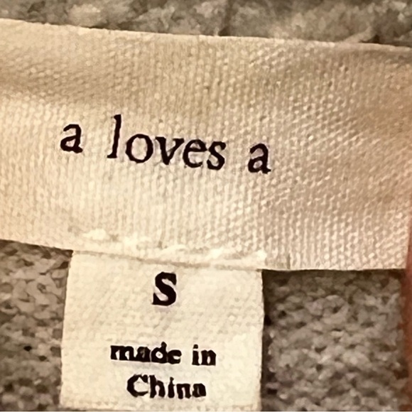 A Loves A Wool Blend Mock Neck Long sleeve Pleated Puff Shoulder S Gray - Picture 9 of 11